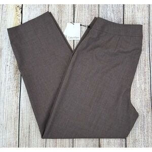 Calvin Klein Traditional Fit Suit Pants Women's Size 14W Brown‎ Heather NWT